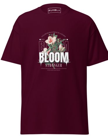 Vintage Botanical BLOOM T-Shirt – Floral Illustration with Painterly Texture and Retro Faded Colors, Casual Unisex Graphic Tee